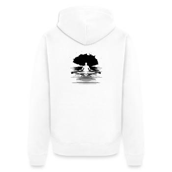 Ruderer Grafik - Unisex Premium Bio Zip Hoodie - Weiß - Hinten - Thijin (182cm)