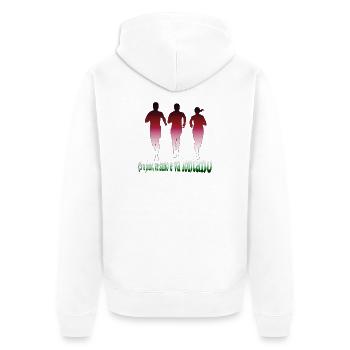 Chi va piano, va sano e va lontano - Unisex Premium Bio Zip Hoodie - Weiß - Hinten - Thijin (182cm)