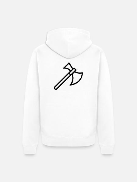 Axt - Unisex Premium Bio Zip Hoodie - Weiß
