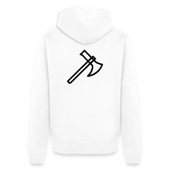 Axt - Unisex Premium Bio Zip Hoodie - Weiß - Hinten - Thijin (182cm)