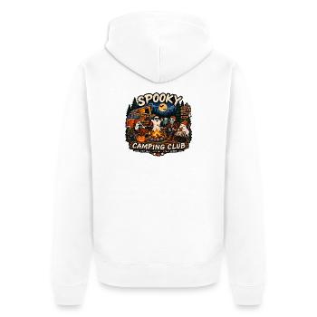 Spooky Camping Club – Halloween Camping Design - Unisex Premium Bio Zip Hoodie - Weiß - Hinten - Thijin (182cm)