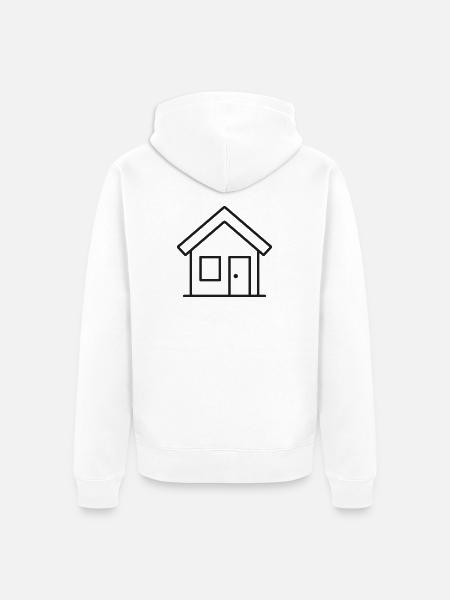 Haus-Startlinie-Symbol - Unisex Premium Bio Zip Hoodie - Weiß