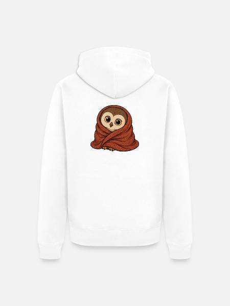 eule-decke - Unisex Premium Bio Zip Hoodie - Weiß