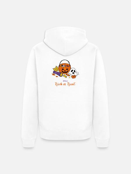 Halloween-Süßigkeiten - Unisex Premium Bio Zip Hoodie - Weiß