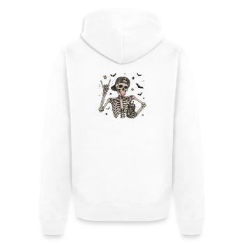 Stay Weird Skeleton Halloween-T-Shirt-Design - Unisex Premium Bio Zip Hoodie - Weiß - Hinten - Thijin (182cm)