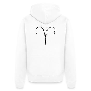 Sternzeichen Widder handgezeichnet - Unisex Premium Bio Zip Hoodie - Weiß - Hinten - Thijin (182cm)