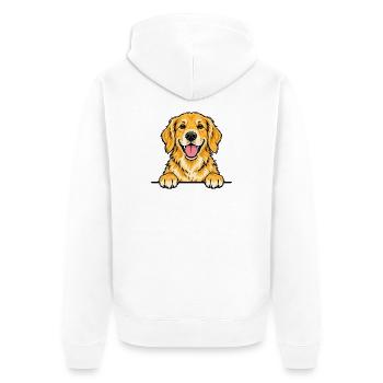 Golden Retriever - Unisex Premium Bio Zip Hoodie - Weiß - Hinten - Thijin (182cm)