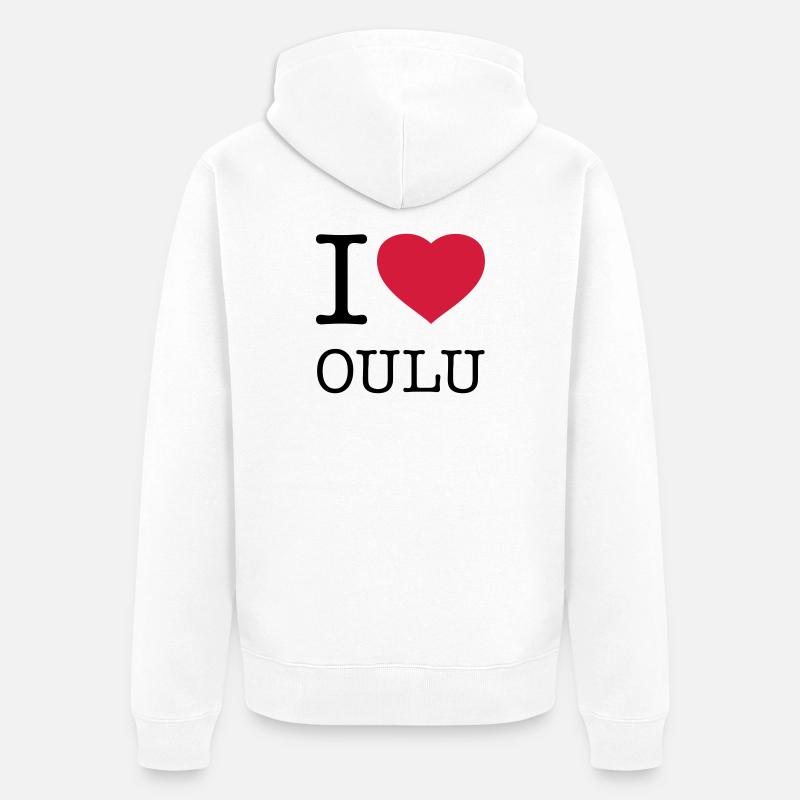 J’AIME OULU Finlande - Veste à capuche bio Premium Unisexe - blanc
