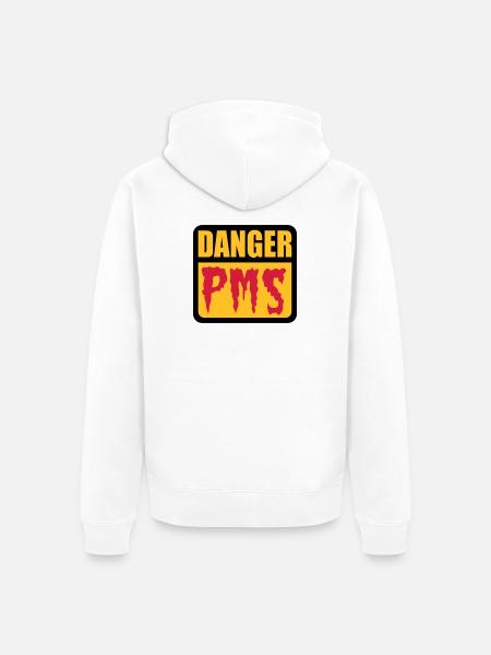 Danger PMS - Unisex Premium Bio Zip Hoodie - Weiß