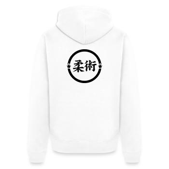 Jujutsu / Ju-jitsu / Jūjutsu / Kampfkünste / Kampf - Unisex Premium Bio Zip Hoodie - Weiß - Hinten - Thijin (182cm)