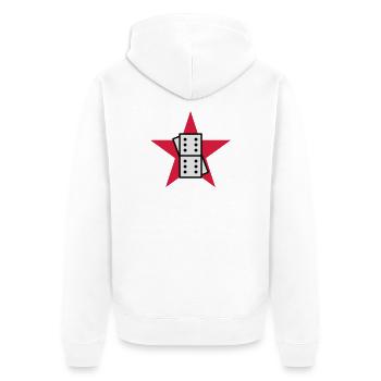 Domino / Dominoes / Spiel / Spieler - Unisex Premium Bio Zip Hoodie - Weiß - Hinten - Thijin (182cm)