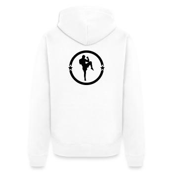 Kickboxing / Kickboxer / Kick Boxing / Kick Boxer - Unisex Premium Organic Zip Hoodie - white - Back - Thijin (182cm)