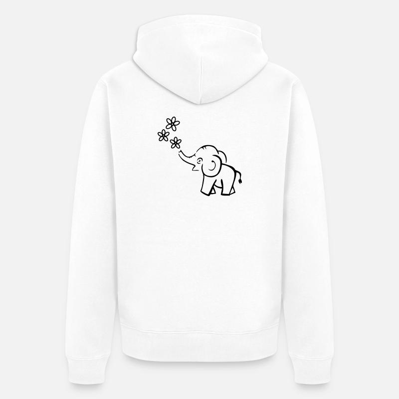 elephant - Veste à capuche bio Premium Unisexe - blanc
