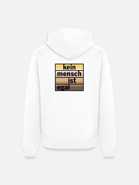 Kein Mensch ist egal - Unisex Premium Bio Zip Hoodie - Weiß