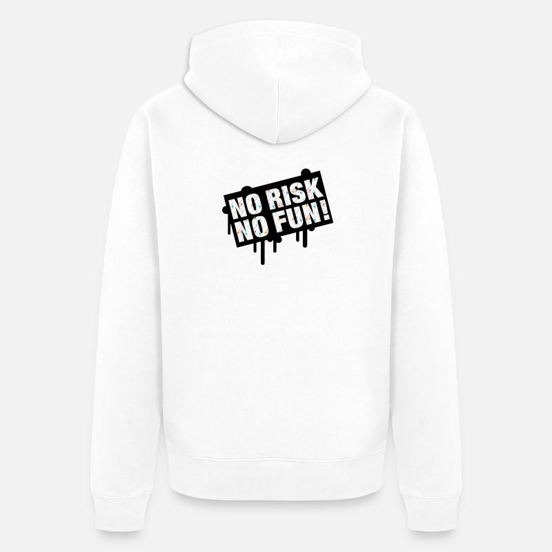 No Risk No Time Célébration Design - Veste à capuche bio Premium Unisexe - blanc