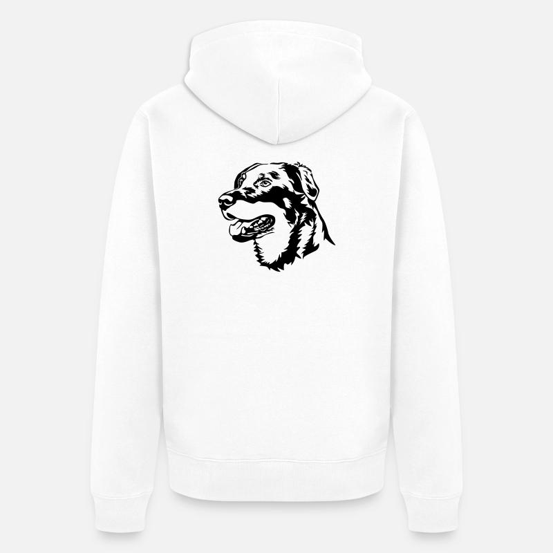 Tête de Beauceron - Veste à capuche bio Premium Unisexe - blanc