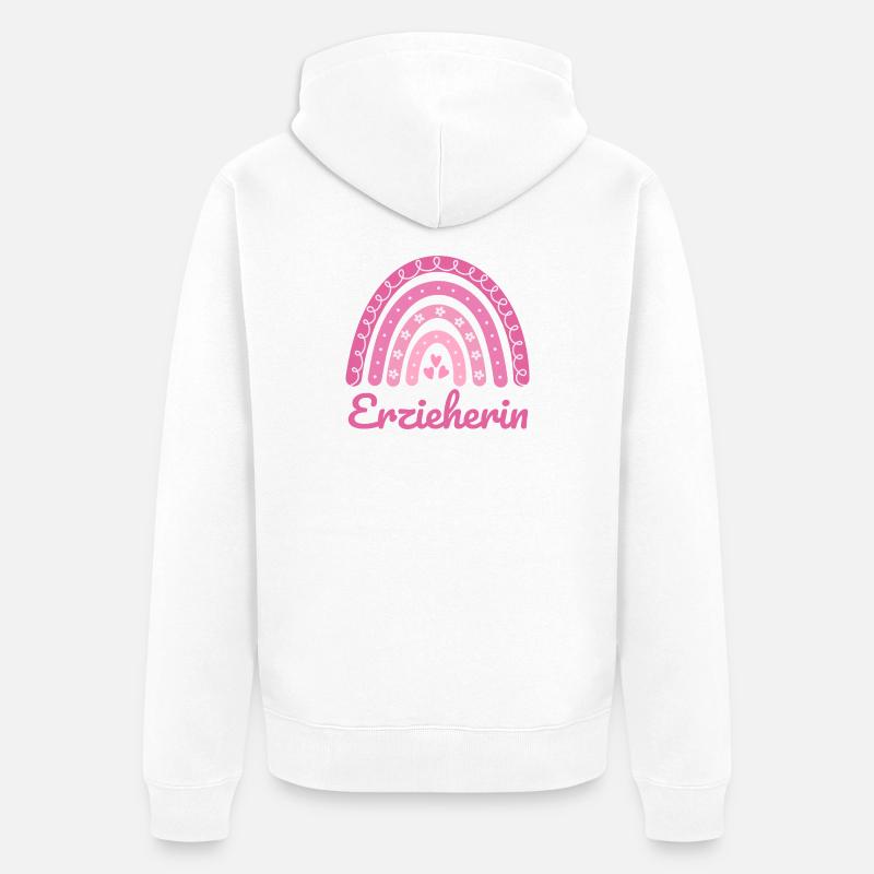 Institutrice de maternelle Regenbogen - Veste à capuche bio Premium Unisexe - blanc
