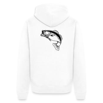 Logo transparent de poisson pour pêcheur - Veste à capuche bio Premium Unisexe - blanc - Dos - Thijin (182cm)