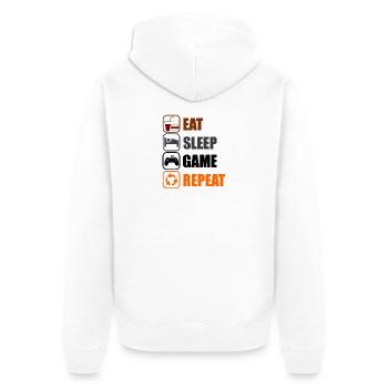 Geek Routine - Unisex Premium Organic Zip Hoodie - white - Back - Thijin (182cm)