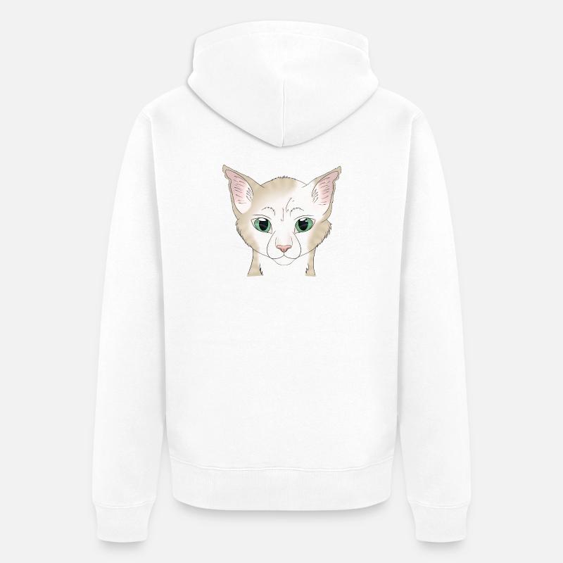 Chat blanc beige - Veste à capuche bio Premium Unisexe - blanc