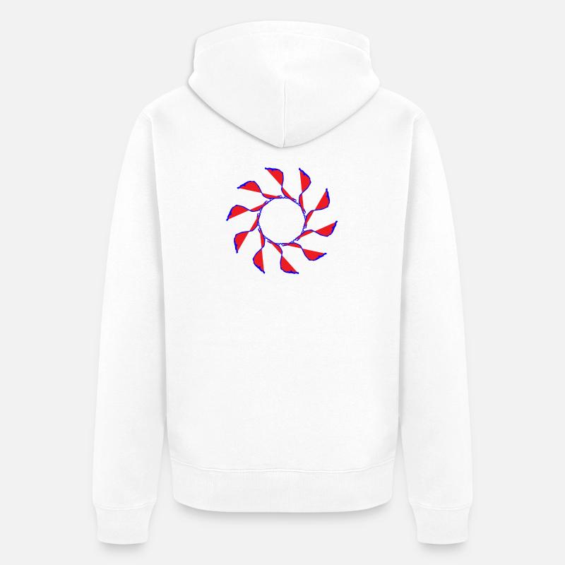Pinwheel, Flower, Random Pattern Gyroscopic - Veste à capuche bio Premium Unisexe - blanc