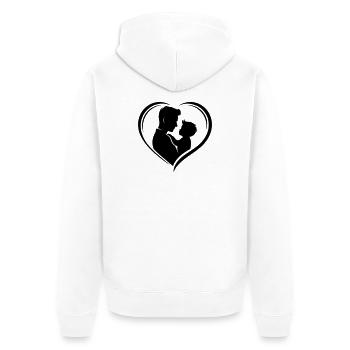 Amour Père-Enfant - Cadeau Papa - Veste à capuche bio Premium Unisexe - blanc - Dos - Thijin (182cm)