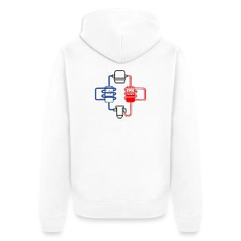 Heat pump red blue - Unisex Premium Organic Zip Hoodie - white - Back - Thijin (182cm)