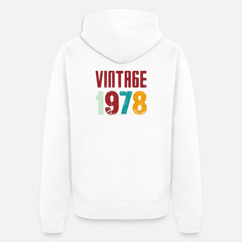 Millésime 1978 Partie originale - Veste à capuche bio Premium Unisexe - blanc