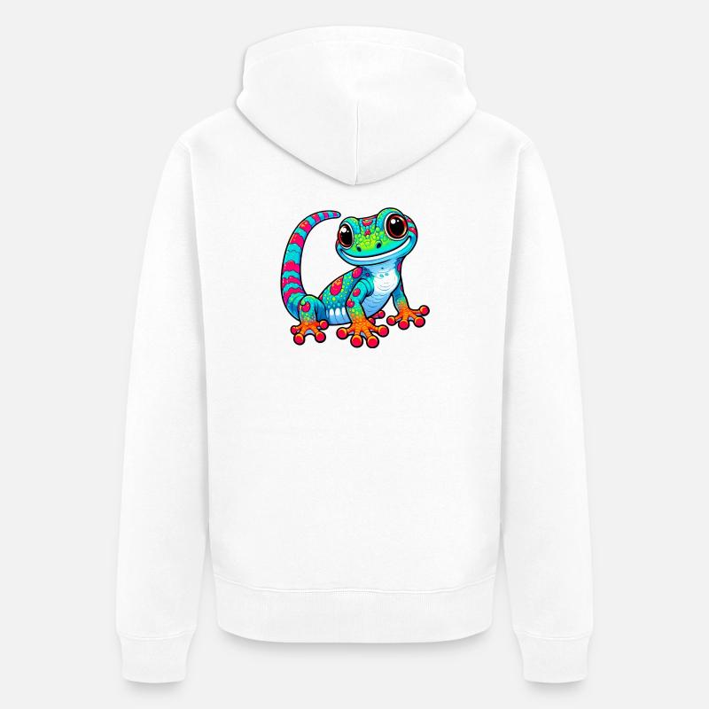 Gecko - Veste à capuche bio Premium Unisexe - blanc