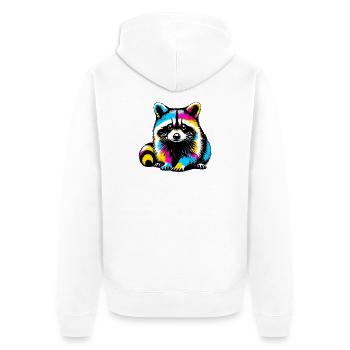 Raccoon - Unisex Premium Organic Zip Hoodie - white - Back - Thijin (182cm)