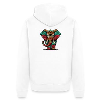 Éléphant - Veste à capuche bio Premium Unisexe - blanc - Dos - Thijin (182cm)