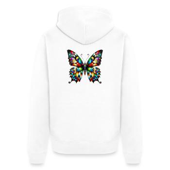 Papillon - Veste à capuche bio Premium Unisexe - blanc - Dos - Thijin (182cm)