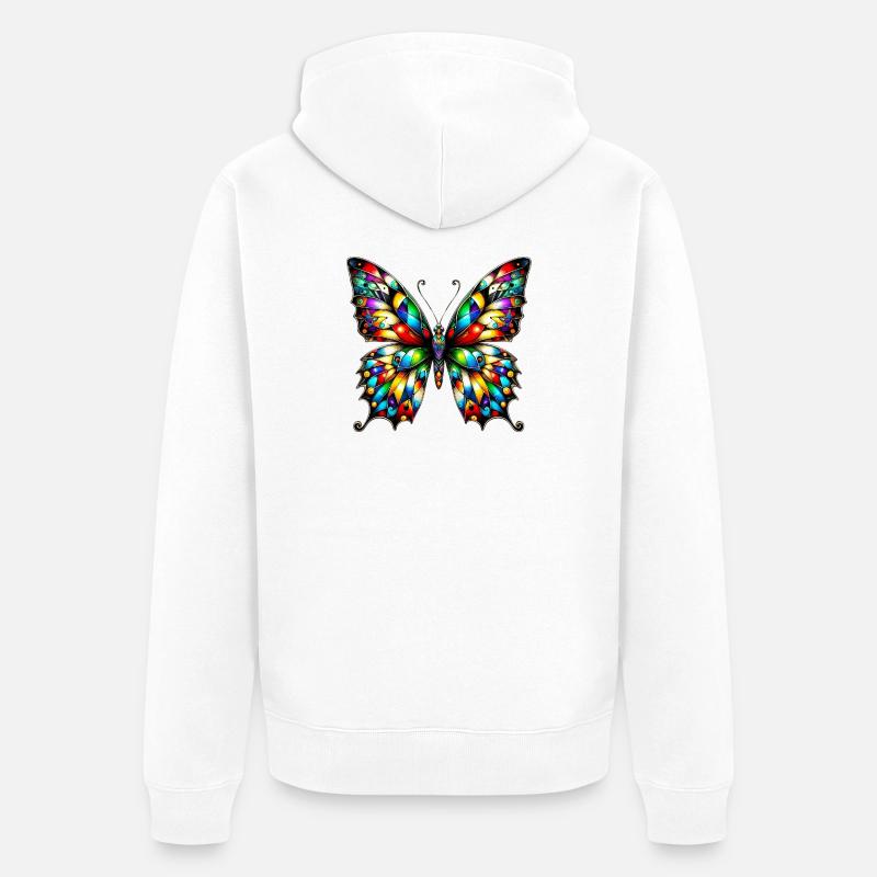 Papillon - Veste à capuche bio Premium Unisexe - blanc