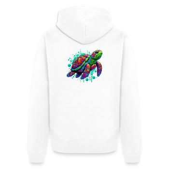 Turtle - Unisex Premium Organic Zip Hoodie - white - Back - Thijin (182cm)