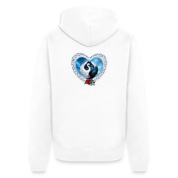 Cygne noir et cygne blanc - Veste à capuche bio Premium Unisexe - blanc - Dos - Thijin (182cm)