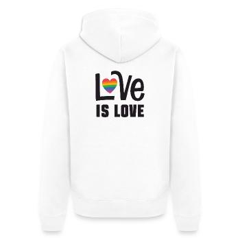 LGBTQ Pride Month - Liebe ist Liebe - Unisex Premium Bio Zip Hoodie - Weiß - Hinten - Thijin (182cm)