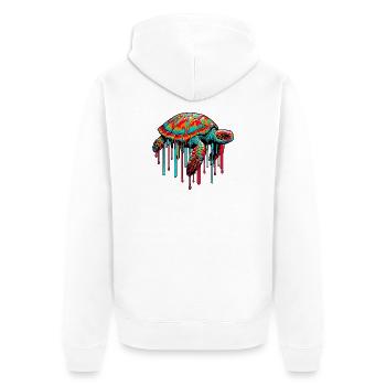 Turtle - Unisex Premium Organic Zip Hoodie - white - Back - Thijin (182cm)
