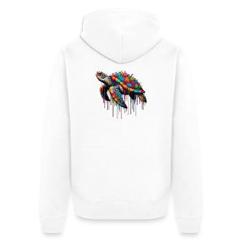 Turtle - Unisex Premium Organic Zip Hoodie - white - Back - Thijin (182cm)