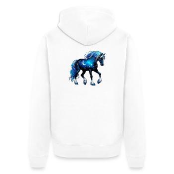 Horse - Unisex Premium Organic Zip Hoodie - white - Back - Thijin (182cm)