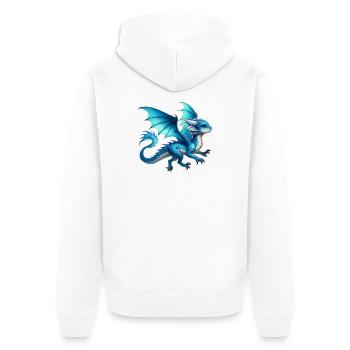 Dragon - Unisex Premium Organic Zip Hoodie - white - Back - Thijin (182cm)