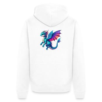 Dragon - Unisex Premium Organic Zip Hoodie - white - Back - Thijin (182cm)