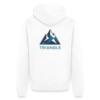 Geometrisches Bergmotiv mit Dreiecken - Unisex Premium Bio Zip Hoodie - Weiß - Hinten - Thijin (182cm)