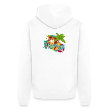 Buntes Sommer Graffiti Holidays - Unisex Premium Bio Zip Hoodie - Weiß - Hinten - Thijin (182cm)
