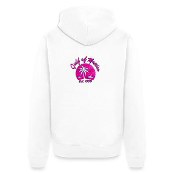 Sensation de printemps tropical avec des palmiers - Veste à capuche bio Premium Unisexe - blanc - Dos - Thijin (182cm)