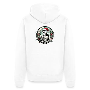 Festlicher Waschbär Weihnachtsmann Weihnachten - Unisex Premium Bio Zip Hoodie - Weiß - Hinten - Thijin (182cm)