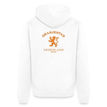 Oranjestadt Nederland Netherlands - Unisex Premium Bio Zip Hoodie - Weiß - Hinten - Thijin (182cm)