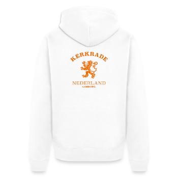 Kerkrade Nederland, Pays-Bas - Veste à capuche bio Premium Unisexe - blanc - Dos - Thijin (182cm)