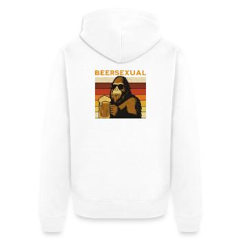 Biersexuell, Vintage Bier Humor - Unisex Premium Bio Zip Hoodie - Weiß - Hinten - Thijin (182cm)