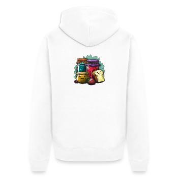 Colourful jam splendour - Unisex Premium Organic Zip Hoodie - white - Back - Thijin (182cm)