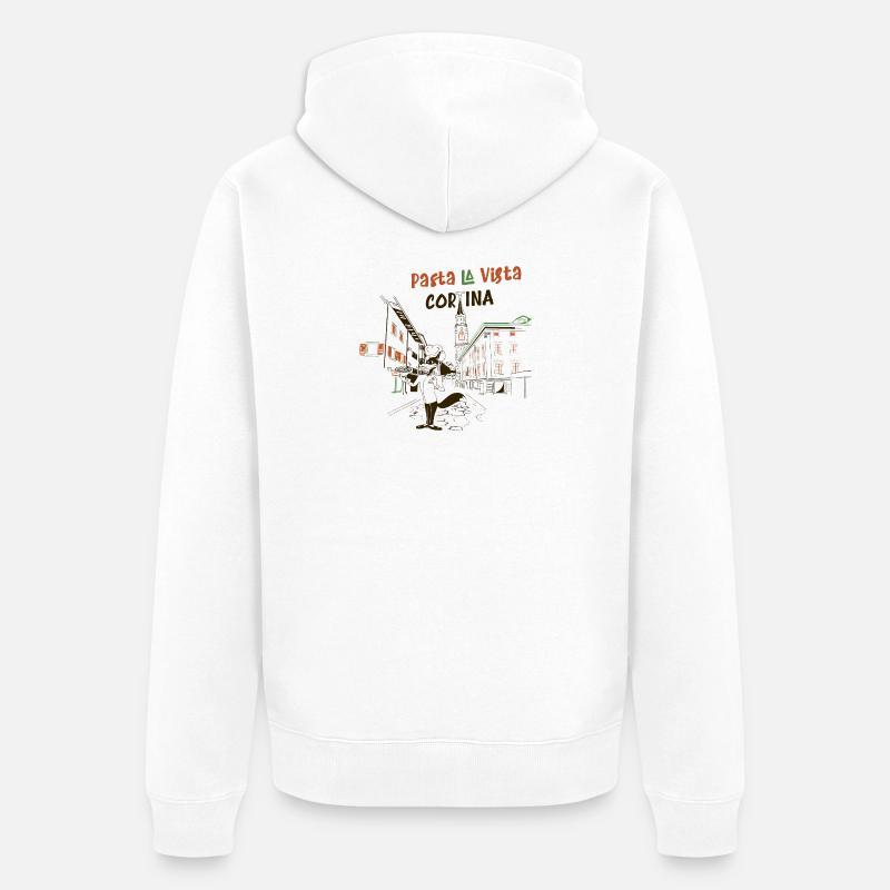 Pasta la Vista - Cortina - Veste à capuche bio Premium Unisexe - blanc